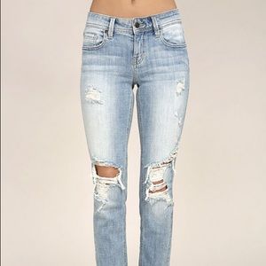 Mia Light Was Distressed Skinny Jeans
